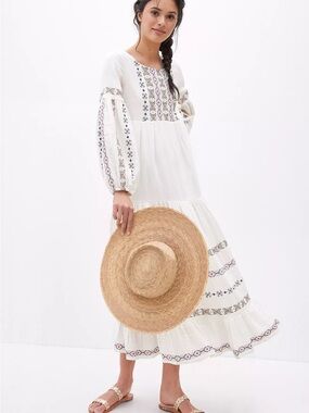 jacquin embroidered midi dress Tadashi Shoji Women Jacquin Off Shoulder Lace Tiered Bell Sleeve Dress Sz  12 NWT